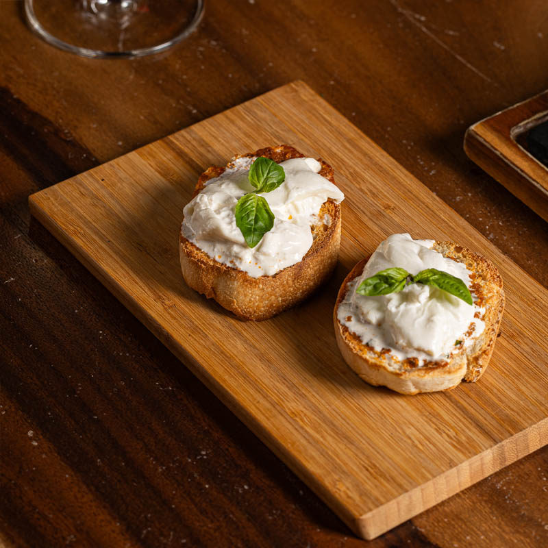 Bruschetta al Pesto Rosso & Burrata — Marco's Restaurant Pattaya